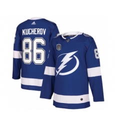 Men's Tampa Bay Lightning #86 Nikita Kucherov 2022 Blue Stanley Cup Final Patch Stitched Jersey