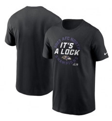 Men's Baltimore Ravens Black 2023 AFC North Division Champions Locker Room Trophy Collection T-Shirt