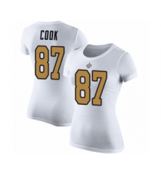 Football Women's New Orleans Saints #87 Jared Cook White Rush Pride Name & Number T-Shirt