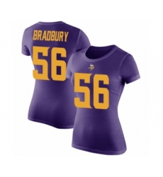 Football Women's Minnesota Vikings #56 Garrett Bradbury Purple Rush Pride Name & Number T-Shirt
