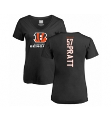 Football Women's Cincinnati Bengals #57 Germaine Pratt Black Name & Number Logo Long Sleeve T-Shirt