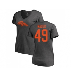 Football Women's Denver Broncos #49 Craig Mager Ash One Color T-Shirt