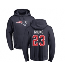 Football New England Patriots #23 Patrick Chung Navy Blue Name & Number Logo Pullover Hoodie