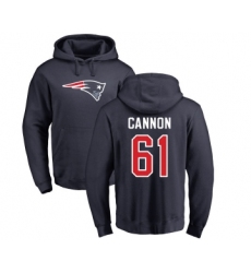 Football New England Patriots #61 Marcus Cannon Navy Blue Name & Number Logo Pullover Hoodie