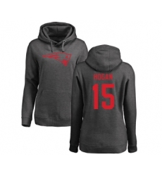 Football Women's New England Patriots #15 Chris Hogan Ash One Color Pullover Hoodie