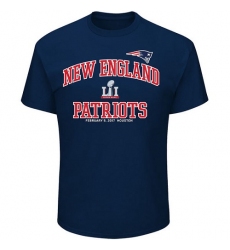 NFL Men's New England Patriots Majestic Navy Big & Tall Super Bowl LI Bound Heart & Soul Going to the Super Bowl T-Shirt