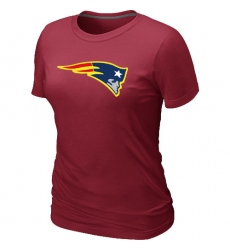 New England Patriots Women's Neon Logo Charcoal NFL T-Shirt - Red