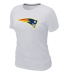 New England Patriots Women's Neon Logo Charcoal NFL T-Shirt - White