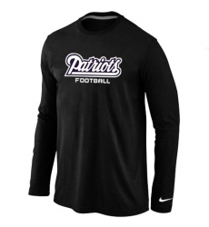 Nike New England Patriots Authentic Font Long Sleeve NFL T-Shirt - Black