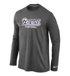 Nike New England Patriots Authentic Font Long Sleeve NFL T-Shirt - Dark Grey