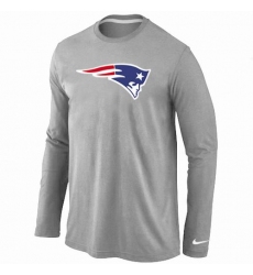 Nike New England Patriots Team Logo Long Sleeve NFL T-Shirt - Grey