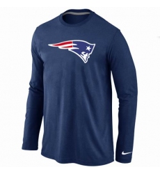 Nike New England Patriots Team Logo Long Sleeve NFL T-Shirt - Navy Blue