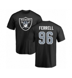 Football Oakland Raiders #96 Clelin Ferrell Black Name & Number Logo T-Shirt
