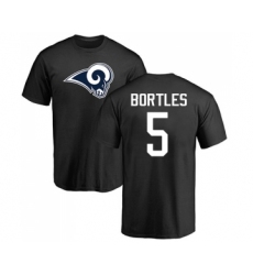 Football Los Angeles Rams #5 Blake Bortles Black Name & Number Logo T-Shirt