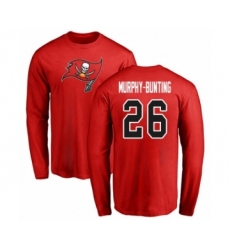 Football Tampa Bay Buccaneers #26 Sean Murphy-Bunting Red Name & Number Logo Long Sleeve T-Shirt