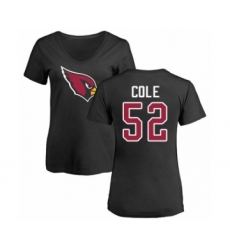 Football Women's Arizona Cardinals #52 Mason Cole Black Name & Number Logo T-Shirt