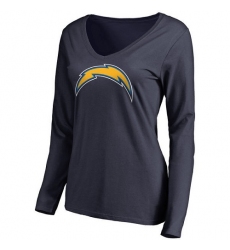 NFL Women's Los Angeles Chargers Pro Line Navy Primary Team Logo Slim Fit Long Sleeve T-Shirt