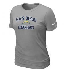 Nike Los Angeles Chargers Women's Heart & Soul NFL T-Shirt - Light Grey