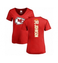 Football Women's Kansas City Chiefs #38 Dontae Johnson Red Backer T-Shirt
