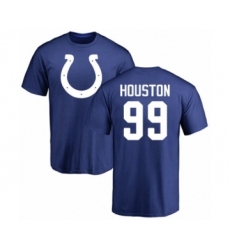 Football Indianapolis Colts #99 Justin Houston Royal Blue Name & Number Logo T-Shirt