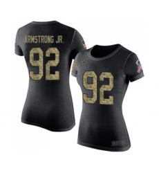 Football Women's Dallas Cowboys #92 Dorance Armstrong Jr. Black Camo Salute to Service T-Shirt