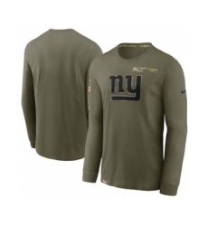 Men's New York Giants Football Olive 2021 Salute To Service Performance Long Sleeve T-Shirt