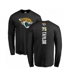 Football Jacksonville Jaguars #75 Jawaan Taylor Black Backer Long Sleeve T-Shirt