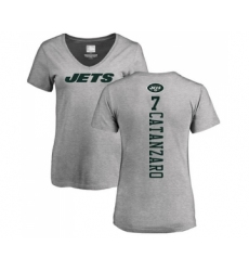 Football Women's New York Jets #7 Chandler Catanzaro Ash Backer T-Shirt