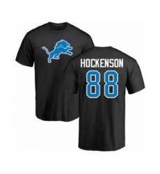 Football Detroit Lions #88 T.J. Hockenson Black Name & Number Logo T-Shirt