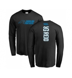 Football Carolina Panthers #25 Eric Reid Black Backer Long Sleeve T-Shirt