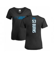 Football Women's Carolina Panthers #53 Brian Burns Black Backer T-Shirt