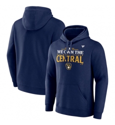 Men's Milwaukee Brewers Navy 2024 NL Central Division Champions Locker Room Pullover Hoodie