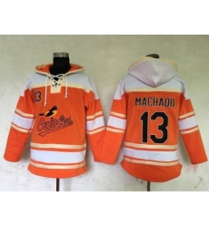Men's Baltimore Orioles #13 Manny Machado Orange Baseball MLB Hoodie