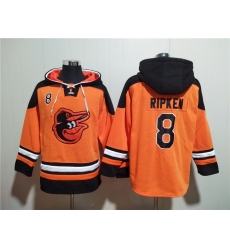 Men's Baltimore Orioles #8 Cal Ripken Jr. Orange Ageless Must-Have Lace-Up Pullover Hoodie