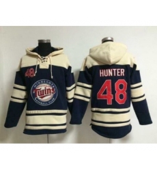 Men's Minnesota Twins #48 Torii Hunter Alternate Navy Blue MLB Hoodie