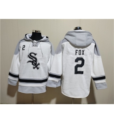 Men's Chicago White Sox #2 Nellie Fox White Ageless Must-Have Lace-Up Pullover Hoodie