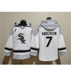 Men's Chicago White Sox #7 Tim Anderson White Ageless Must-Have Lace-Up Pullover Hoodie