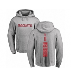 Basketball Houston Rockets #0 Russell Westbrook Ash Backer Pullover Hoodie