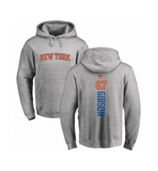 Basketball New York Knicks #67 Taj Gibson Ash Backer Pullover Hoodie