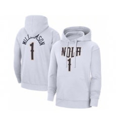 Men's New Orleans Pelicans #1 Zion Williamson White Pullover Hoodie