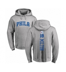 Basketball Philadelphia 76ers #18 Shake Milton Ash Backer Pullover Hoodie