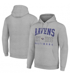 Men's Baltimore Ravens Gray Throwback Logo Pullover Hoodie