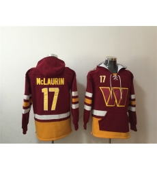 Men's Washington Commanders #17 Terry McLaurin Burgundy Lace-Up Pullover Hoodie