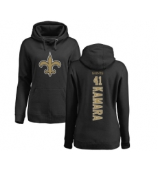 Football Women's New Orleans Saints #41 Alvin Kamara Black Backer Pullover Hoodie