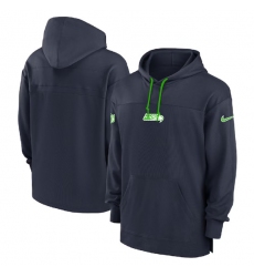 Men's Seattle Seahawks Navy Performance Pullover Hoodie