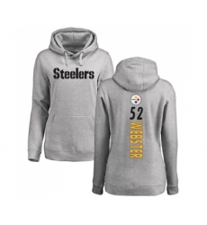 Football Women's Pittsburgh Steelers #52 Mike Webster Ash Backer Pullover Hoodie
