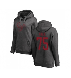 Football Women's Houston Texans #75 Matt Kalil Ash One Color Pullover Hoodie