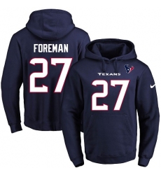 NFL Men's Nike Houston Texans #27 D'Onta Foreman Navy Blue Name & Number Pullover Hoodie