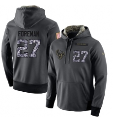 NFL Men's Nike Houston Texans #27 D'Onta Foreman Stitched Black Anthracite Salute to Service Player Performance Hoodie