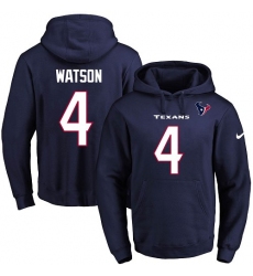 NFL Men's Nike Houston Texans #4 Deshaun Watson Navy Blue Name & Number Pullover Hoodie